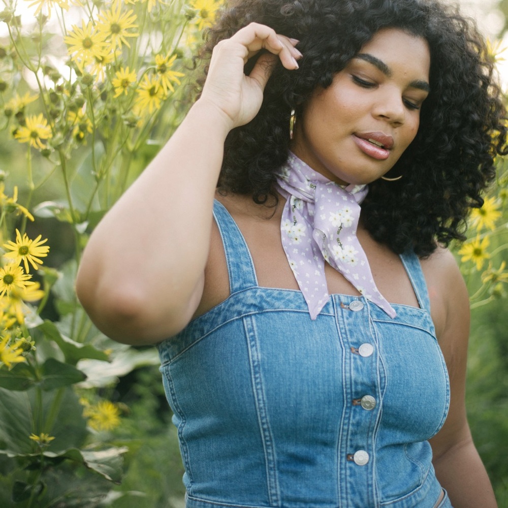 Madewell cropped denim top